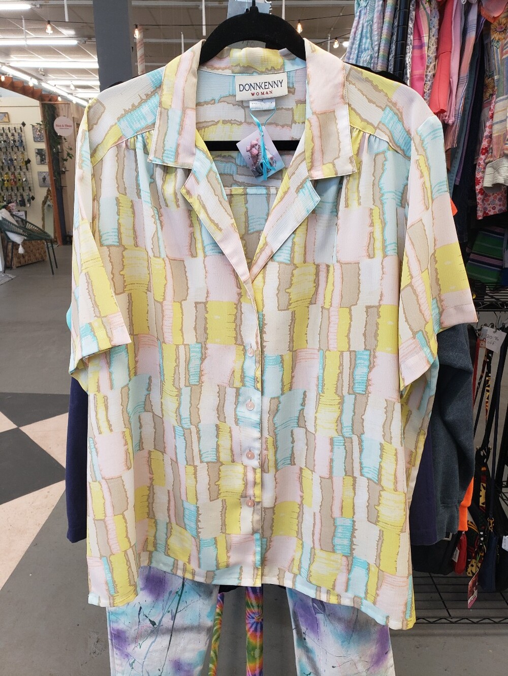 Vintage 1980s 1990s Geometric Blouse